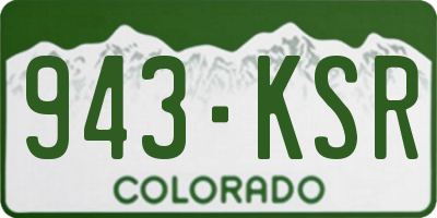 CO license plate 943KSR