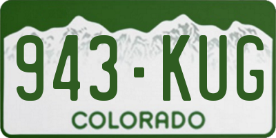 CO license plate 943KUG