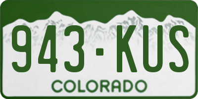 CO license plate 943KUS