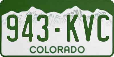 CO license plate 943KVC
