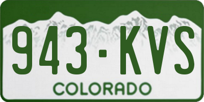 CO license plate 943KVS