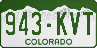CO license plate 943KVT