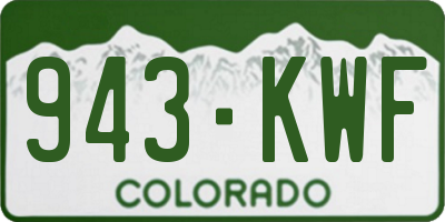CO license plate 943KWF