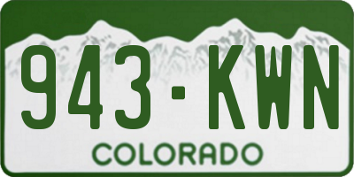 CO license plate 943KWN