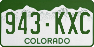 CO license plate 943KXC