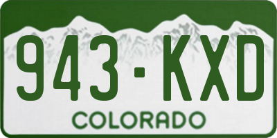 CO license plate 943KXD