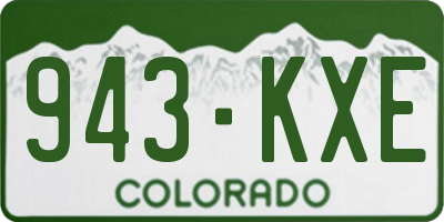 CO license plate 943KXE