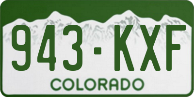 CO license plate 943KXF