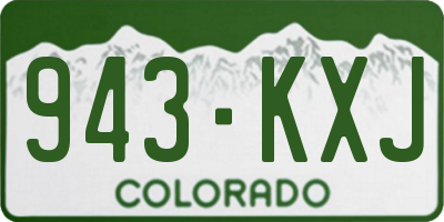CO license plate 943KXJ