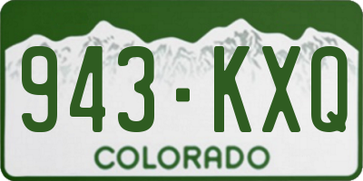 CO license plate 943KXQ