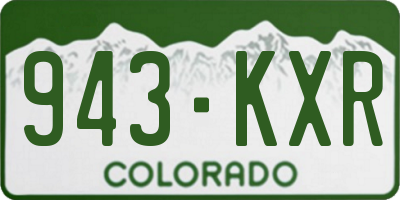 CO license plate 943KXR