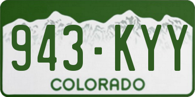 CO license plate 943KYY