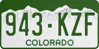 CO license plate 943KZF