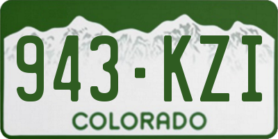 CO license plate 943KZI