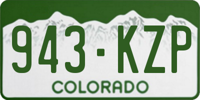 CO license plate 943KZP