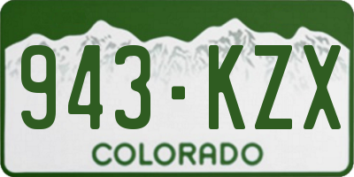 CO license plate 943KZX