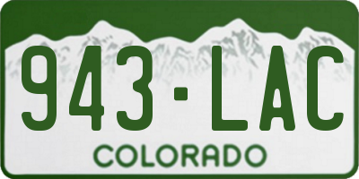 CO license plate 943LAC