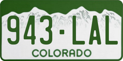 CO license plate 943LAL