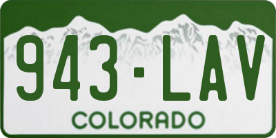 CO license plate 943LAV