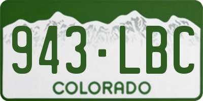 CO license plate 943LBC