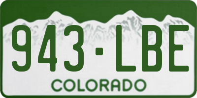CO license plate 943LBE