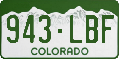 CO license plate 943LBF