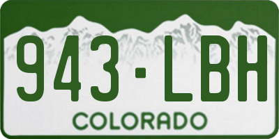 CO license plate 943LBH