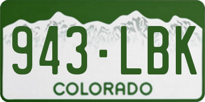CO license plate 943LBK