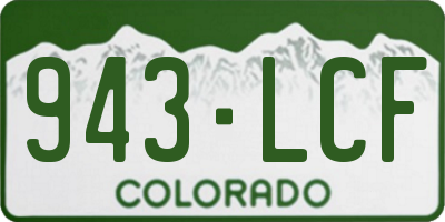 CO license plate 943LCF