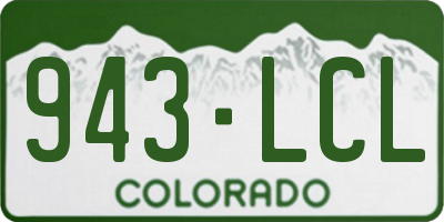 CO license plate 943LCL