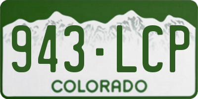 CO license plate 943LCP