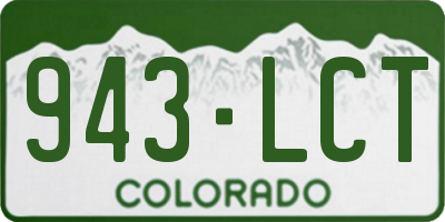 CO license plate 943LCT