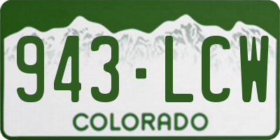 CO license plate 943LCW