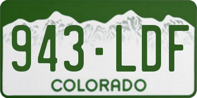 CO license plate 943LDF