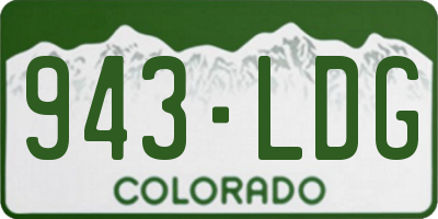 CO license plate 943LDG