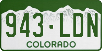 CO license plate 943LDN