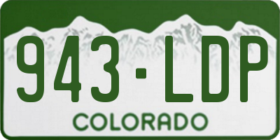CO license plate 943LDP