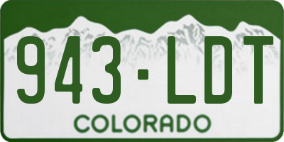 CO license plate 943LDT