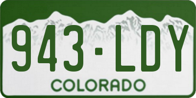 CO license plate 943LDY