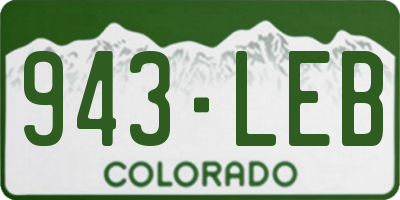 CO license plate 943LEB