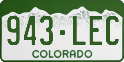 CO license plate 943LEC