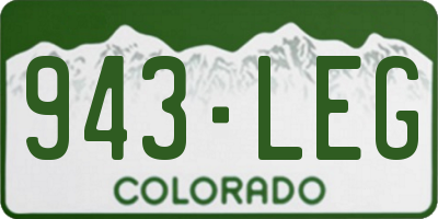 CO license plate 943LEG