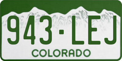 CO license plate 943LEJ