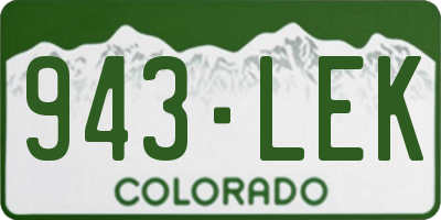 CO license plate 943LEK