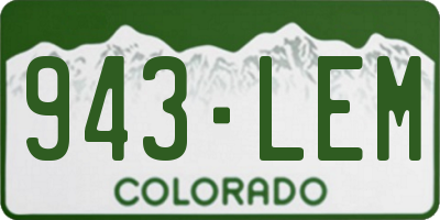 CO license plate 943LEM