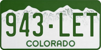 CO license plate 943LET