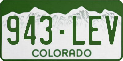 CO license plate 943LEV