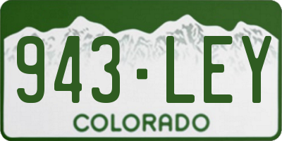 CO license plate 943LEY