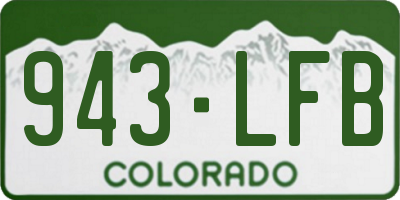 CO license plate 943LFB