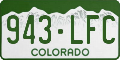 CO license plate 943LFC